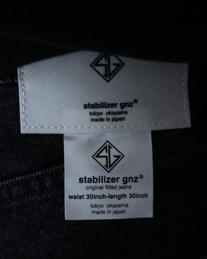 STABILIZER GNZ/lot.0-38(Washed waist overall) "black"