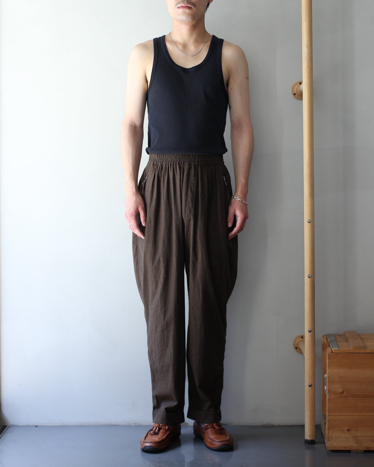 An Irrational Element/Wide Trouser "Brown Melange"