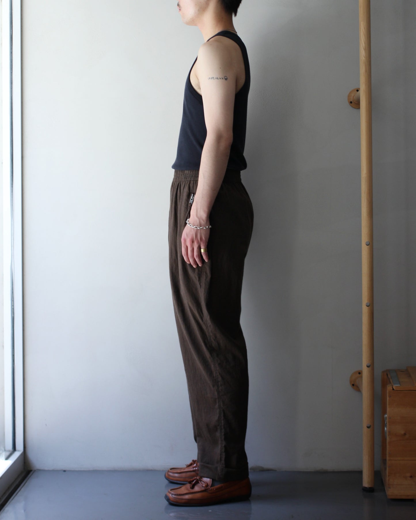 An Irrational Element/Wide Trouser "Brown Melange"