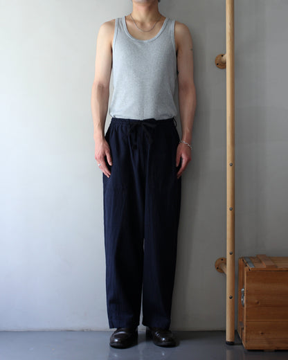 SOWBOW(蒼氓)/EZ PANTS (WIDE) LI/C HOUNDSTOOTH "BLACK×NAVY"