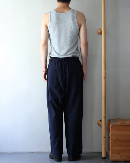 SOWBOW(蒼氓)/EZ PANTS (WIDE) LI/C HOUNDSTOOTH "BLACK×NAVY"