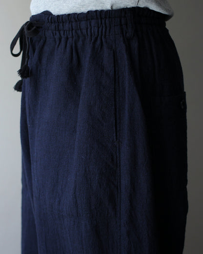 SOWBOW(蒼氓)/EZ PANTS (WIDE) LI/C HOUNDSTOOTH "BLACK×NAVY"