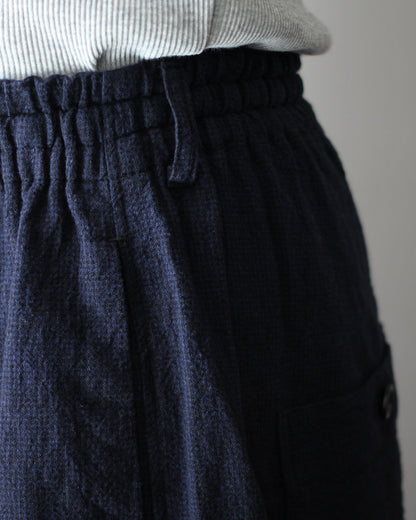 SOWBOW(蒼氓)/EZ PANTS (WIDE) LI/C HOUNDSTOOTH "BLACK×NAVY"