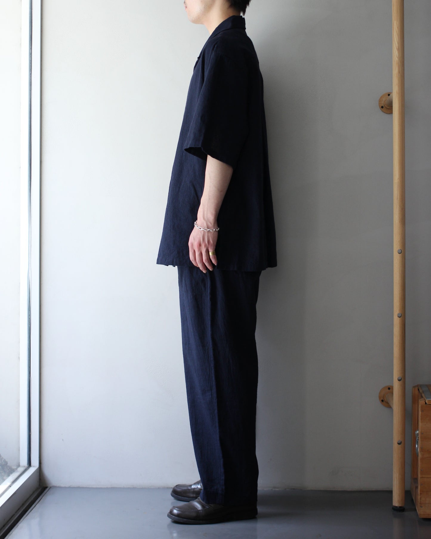 exclusive / SOWBOW(蒼氓)/(A) ONE PIECE COLLAR S/S "LI/C HOUNDSTOOTH" "BLACK×NAVY"