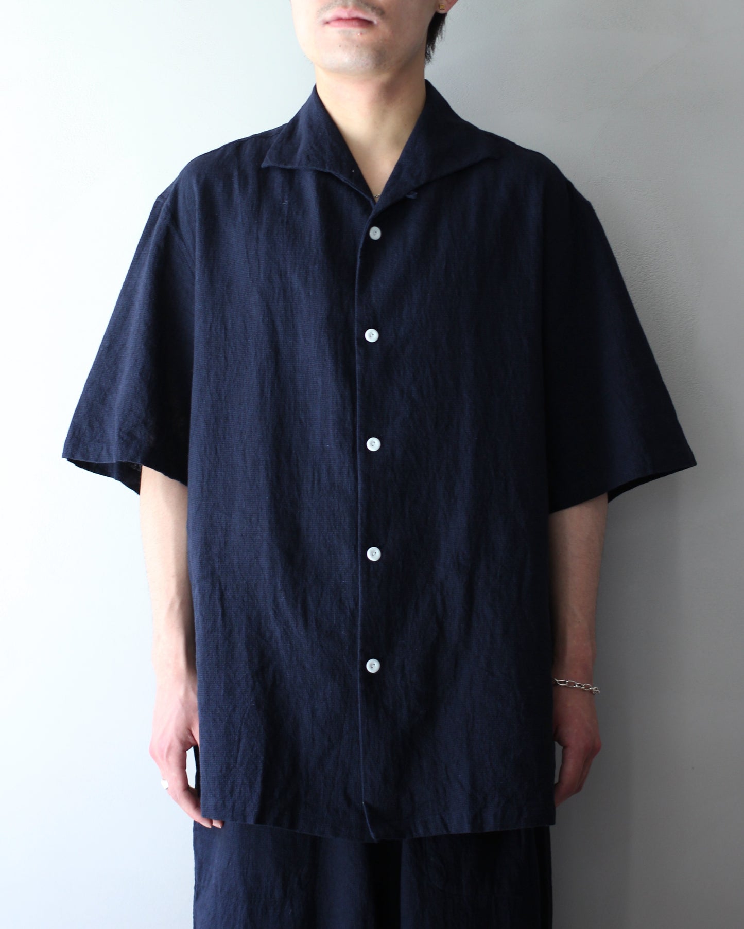 exclusive / SOWBOW(蒼氓)/(A) ONE PIECE COLLAR S/S "LI/C HOUNDSTOOTH" "BLACK×NAVY"