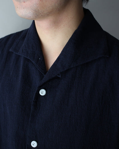 exclusive / SOWBOW(蒼氓)/(A) ONE PIECE COLLAR S/S "LI/C HOUNDSTOOTH" "BLACK×NAVY"