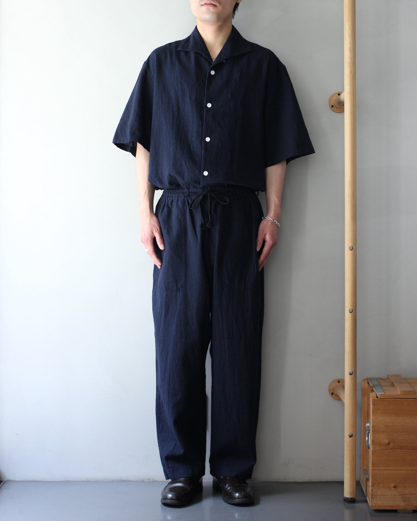 exclusive / SOWBOW(蒼氓)/(A) ONE PIECE COLLAR S/S "LI/C HOUNDSTOOTH" "BLACK×NAVY"