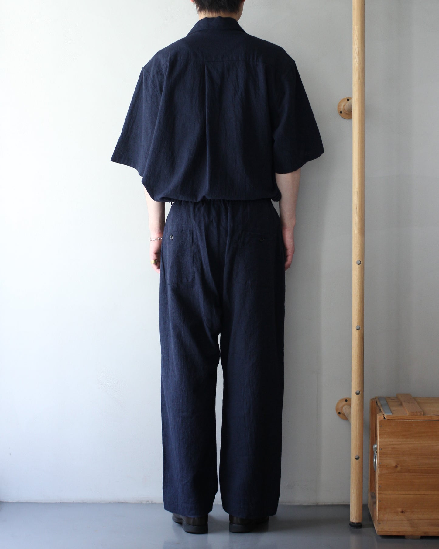 exclusive / SOWBOW(蒼氓)/(A) ONE PIECE COLLAR S/S "LI/C HOUNDSTOOTH" "BLACK×NAVY"