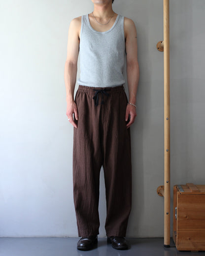 SOWBOW(蒼氓)/EZ PANTS (WIDE) LI/C HOUNDSTOOTH "BROWN×GREEN"