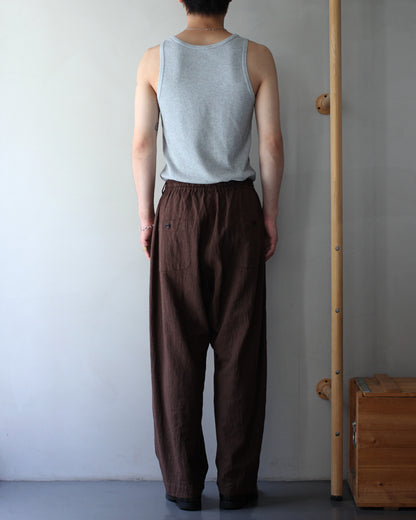 SOWBOW(蒼氓)/EZ PANTS (WIDE) LI/C HOUNDSTOOTH "BROWN×GREEN"