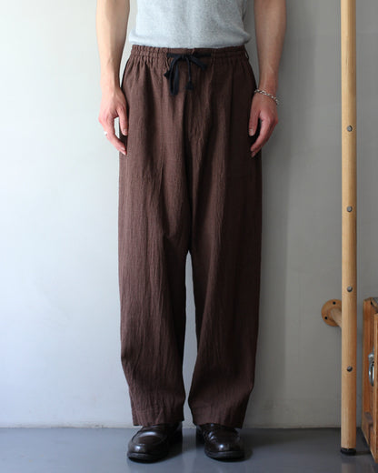 SOWBOW(蒼氓)/EZ PANTS (WIDE) LI/C HOUNDSTOOTH "BROWN×GREEN"