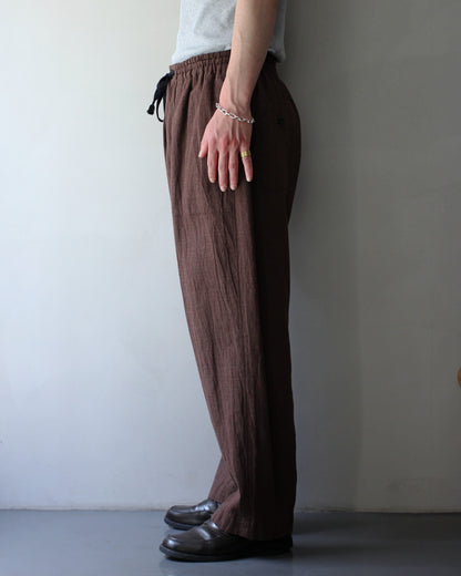 SOWBOW(蒼氓)/EZ PANTS (WIDE) LI/C HOUNDSTOOTH "BROWN×GREEN"