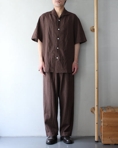 exclusive / SOWBOW(蒼氓)/(A) ONE PIECE COLLAR S/S "LI/C HOUNDSTOOTH" "BROWN×GREEN "