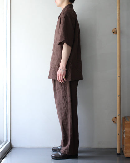 exclusive / SOWBOW(蒼氓)/(A) ONE PIECE COLLAR S/S "LI/C HOUNDSTOOTH" "BROWN×GREEN "