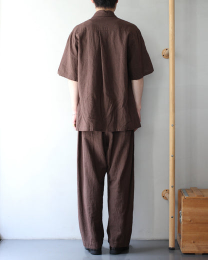 exclusive / SOWBOW(蒼氓)/(A) ONE PIECE COLLAR S/S "LI/C HOUNDSTOOTH" "BROWN×GREEN "