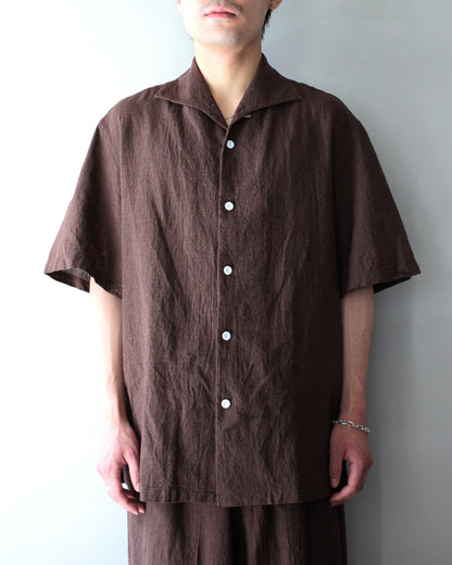 exclusive / SOWBOW(蒼氓)/(A) ONE PIECE COLLAR S/S "LI/C HOUNDSTOOTH" "BROWN×GREEN "