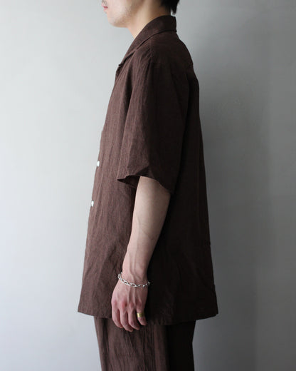 exclusive / SOWBOW(蒼氓)/(A) ONE PIECE COLLAR S/S "LI/C HOUNDSTOOTH" "BROWN×GREEN "