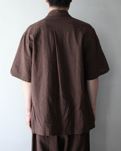 exclusive / SOWBOW(蒼氓)/(A) ONE PIECE COLLAR S/S "LI/C HOUNDSTOOTH" "BROWN×GREEN "
