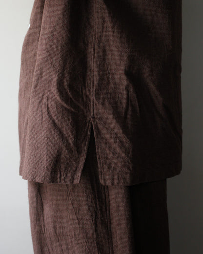 exclusive / SOWBOW(蒼氓)/(A) ONE PIECE COLLAR S/S "LI/C HOUNDSTOOTH" "BROWN×GREEN "