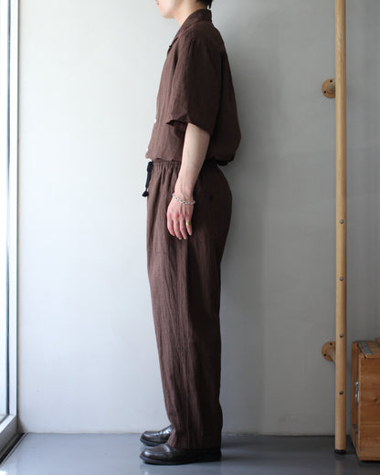 exclusive / SOWBOW(蒼氓)/(A) ONE PIECE COLLAR S/S "LI/C HOUNDSTOOTH" "BROWN×GREEN "