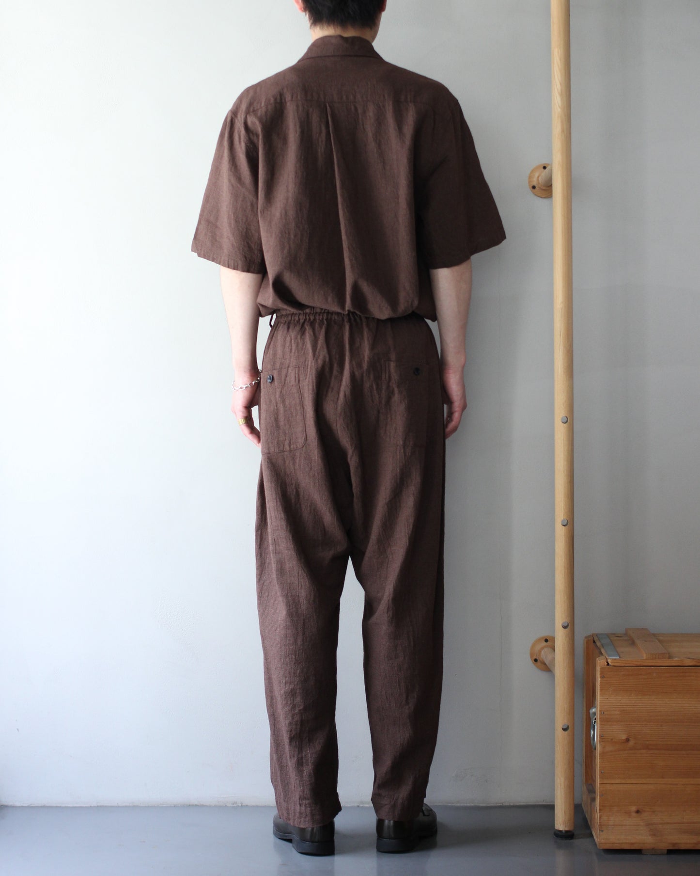 exclusive / SOWBOW(蒼氓)/(A) ONE PIECE COLLAR S/S "LI/C HOUNDSTOOTH" "BROWN×GREEN "