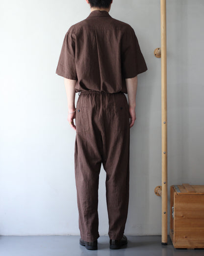 exclusive / SOWBOW(蒼氓)/(A) ONE PIECE COLLAR S/S "LI/C HOUNDSTOOTH" "BROWN×GREEN "
