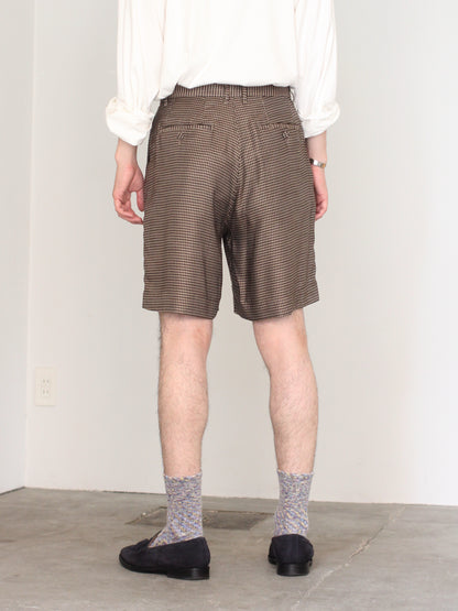 MATSUFUJI/Cupra Check Short Trousers "BROWN×IVORY"