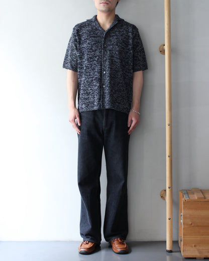 Yonetomi / GIMA SLUB MOKU KNIT S/T "NAVYxWHITE"