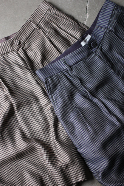 MATSUFUJI/Cupra Check Short Trousers "GREEN×NAVY"