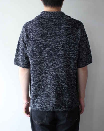Yonetomi / GIMA SLUB MOKU KNIT S/T "NAVYxWHITE"