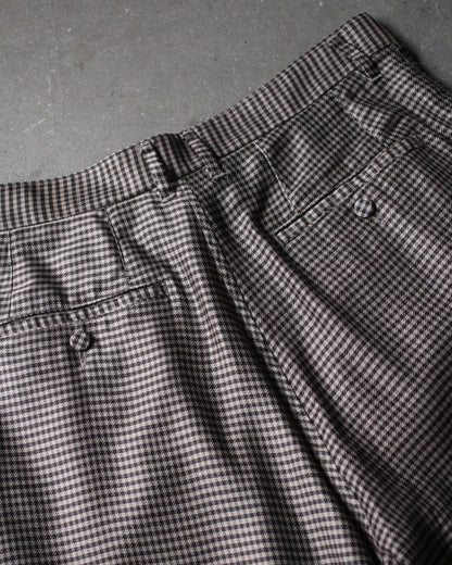 MATSUFUJI/Cupra Check Short Trousers "BROWN×IVORY"