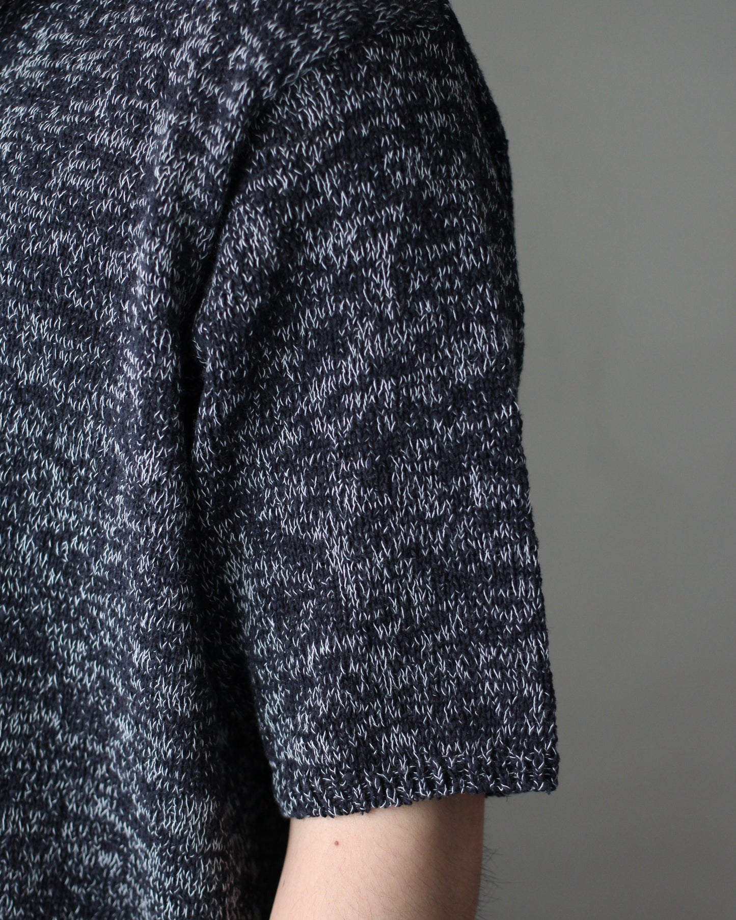 Yonetomi / GIMA SLUB MOKU KNIT S/T "NAVYxWHITE"