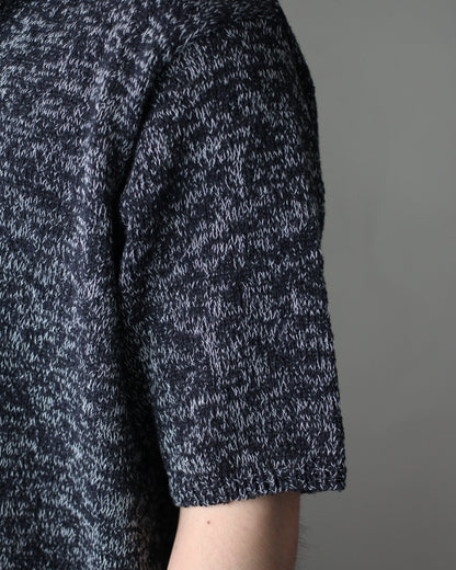Yonetomi / GIMA SLUB MOKU KNIT S/T "NAVYxWHITE"