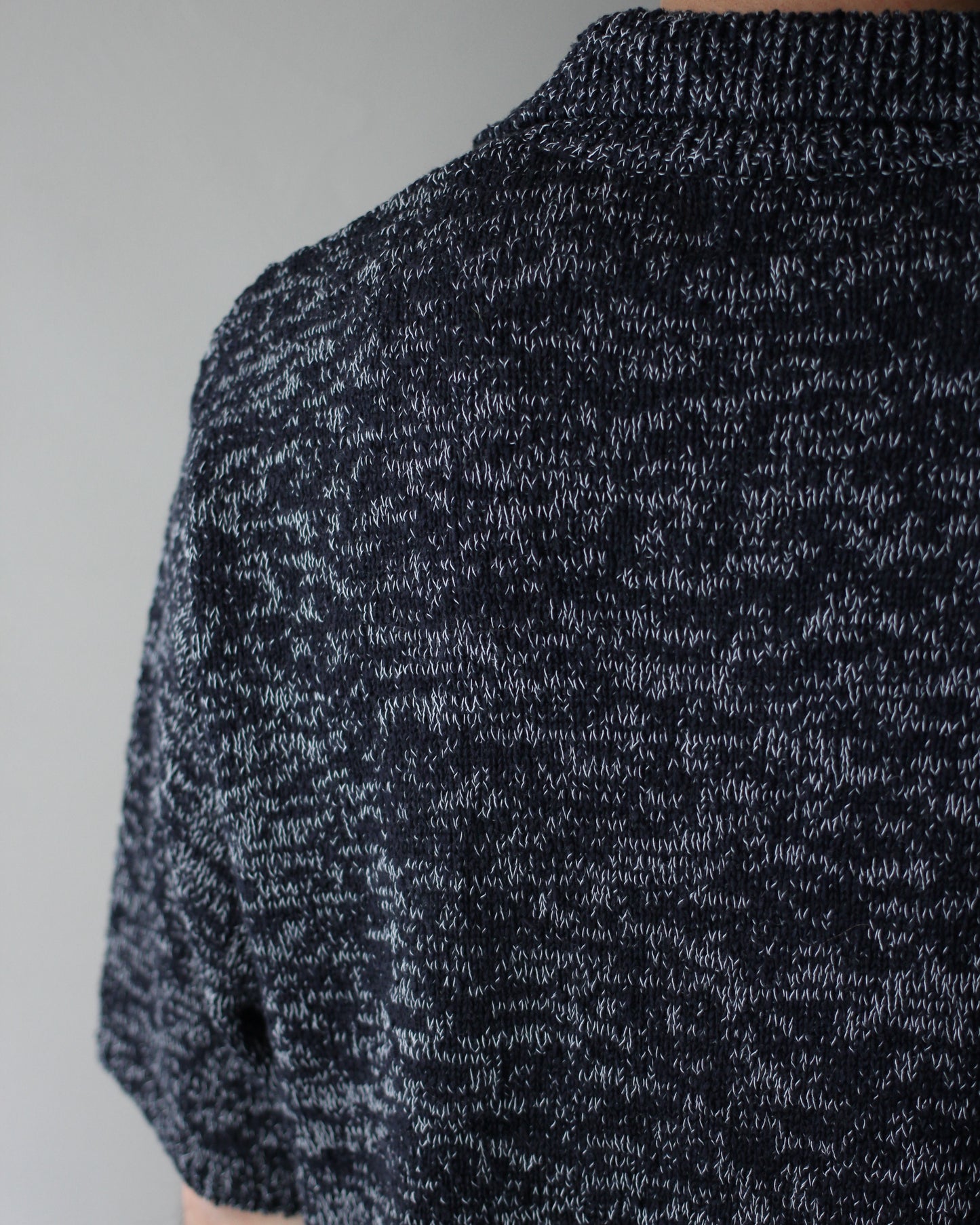 Yonetomi / GIMA SLUB MOKU KNIT S/T "NAVYxWHITE"