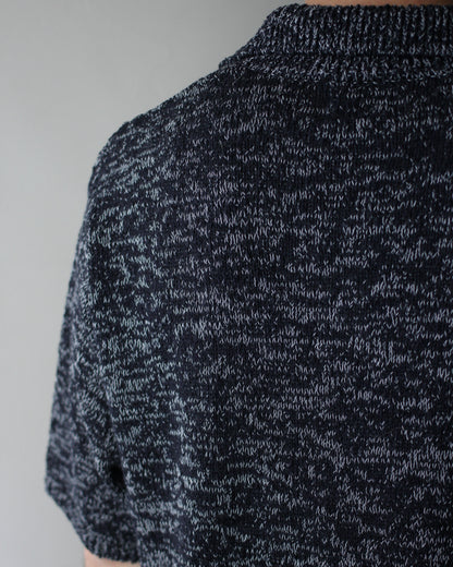 Yonetomi / GIMA SLUB MOKU KNIT S/T "NAVYxWHITE"
