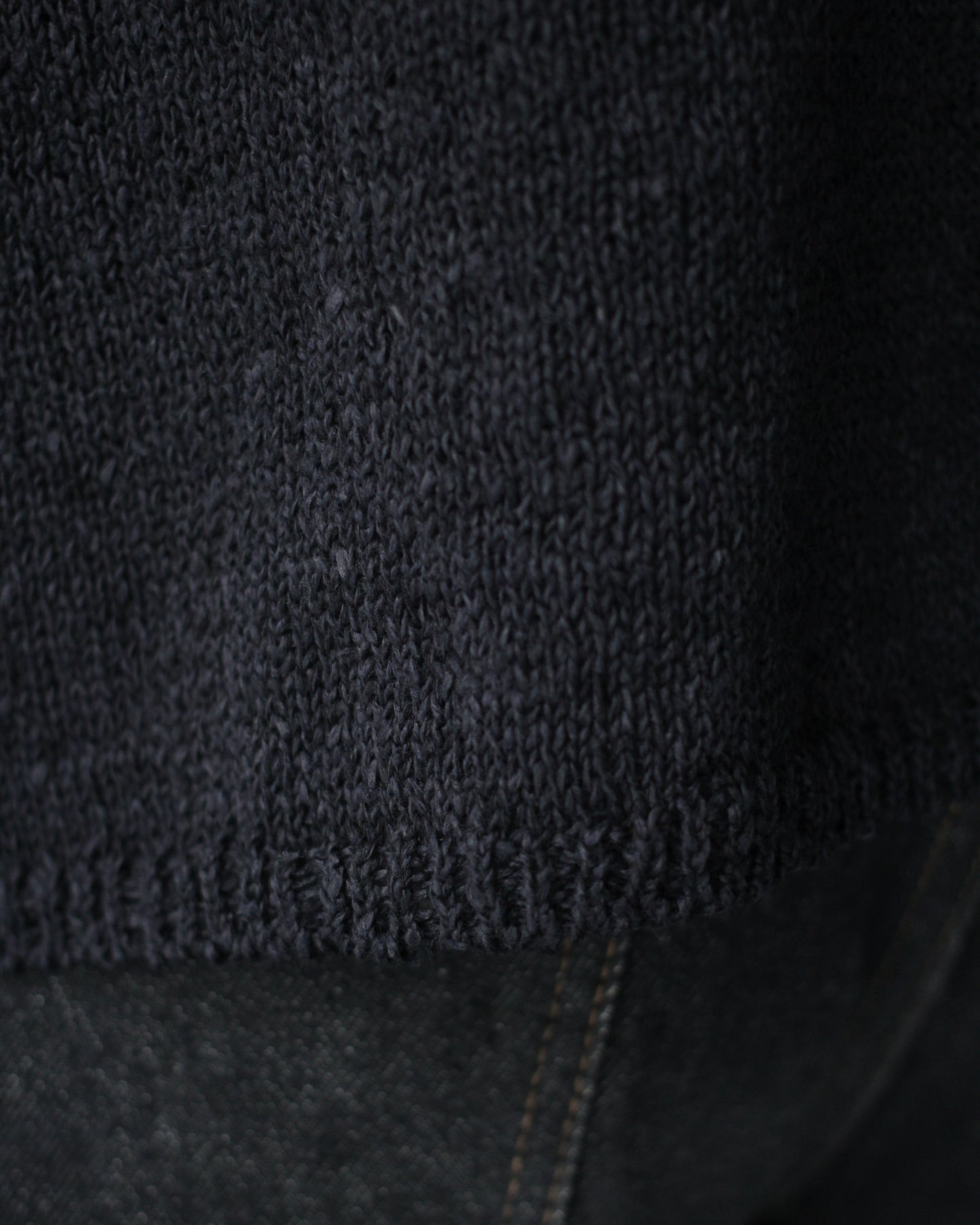 Yonetomi / GIMA SLUB MOKU KNIT S/T "NAVYx BLACK"