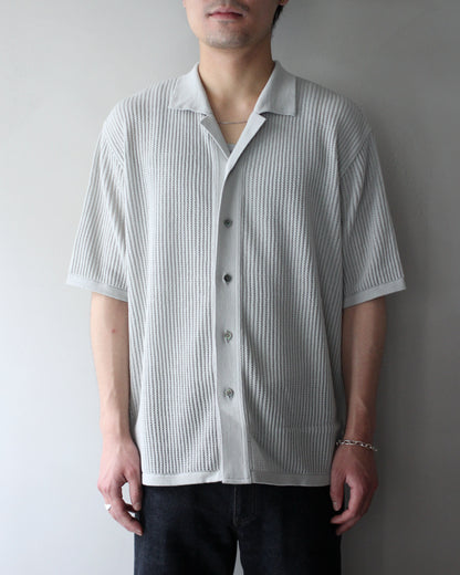 Yonetomi / COTTON SUKASHI KNIT SHIRT