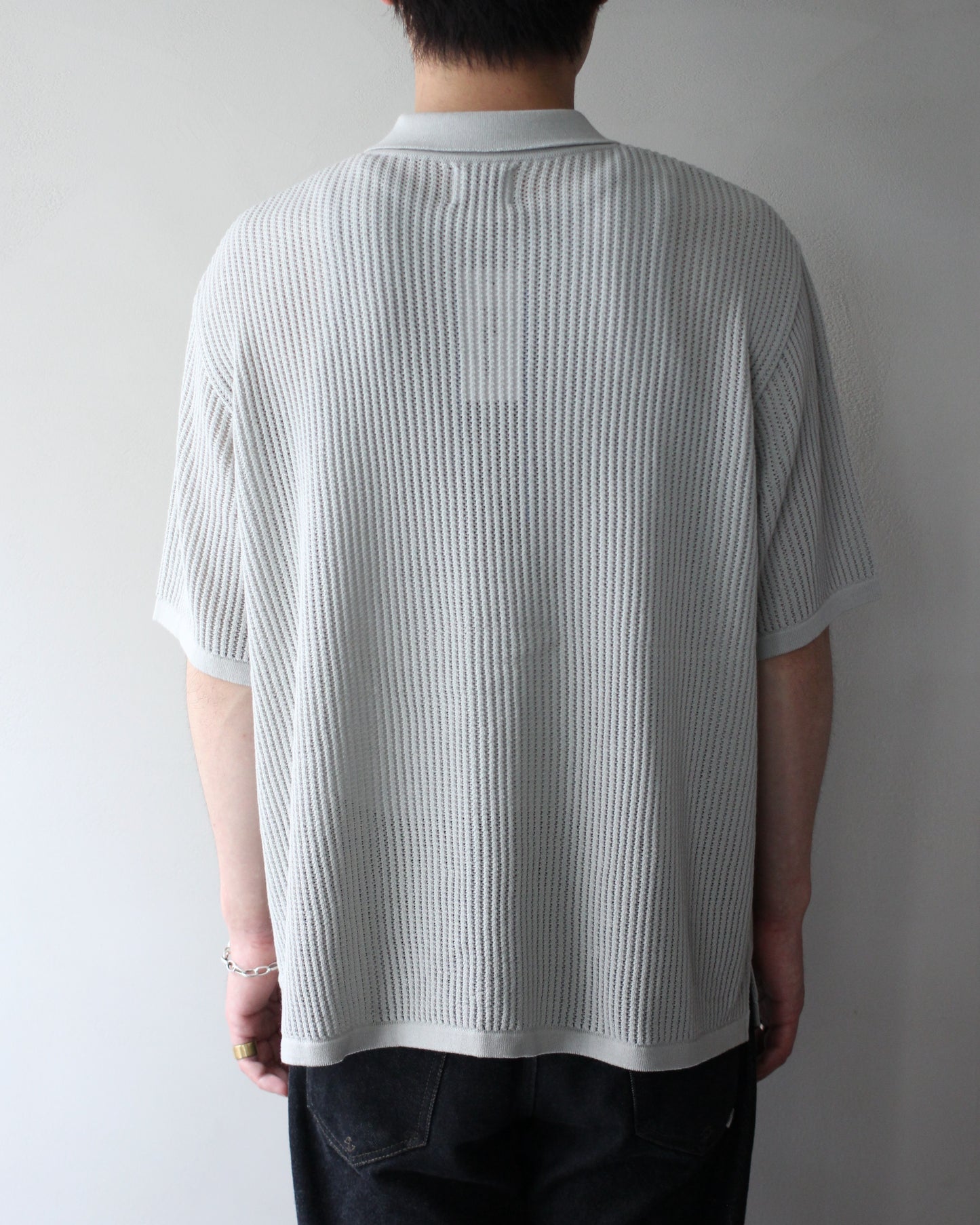 Yonetomi / COTTON SUKASHI KNIT SHIRT