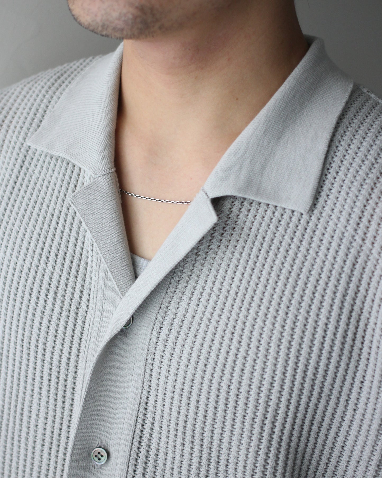 Yonetomi / COTTON SUKASHI KNIT SHIRT