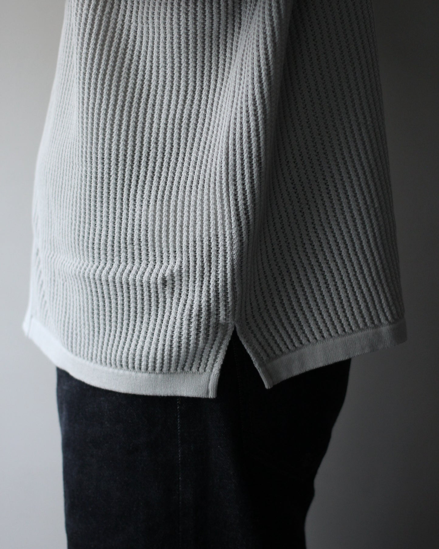 Yonetomi / COTTON SUKASHI KNIT SHIRT