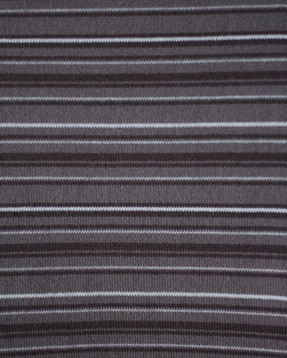 Yonetomi / GARMENT DYED RAMDOM BORDER T-SHIRT "GRAYxWHITE"