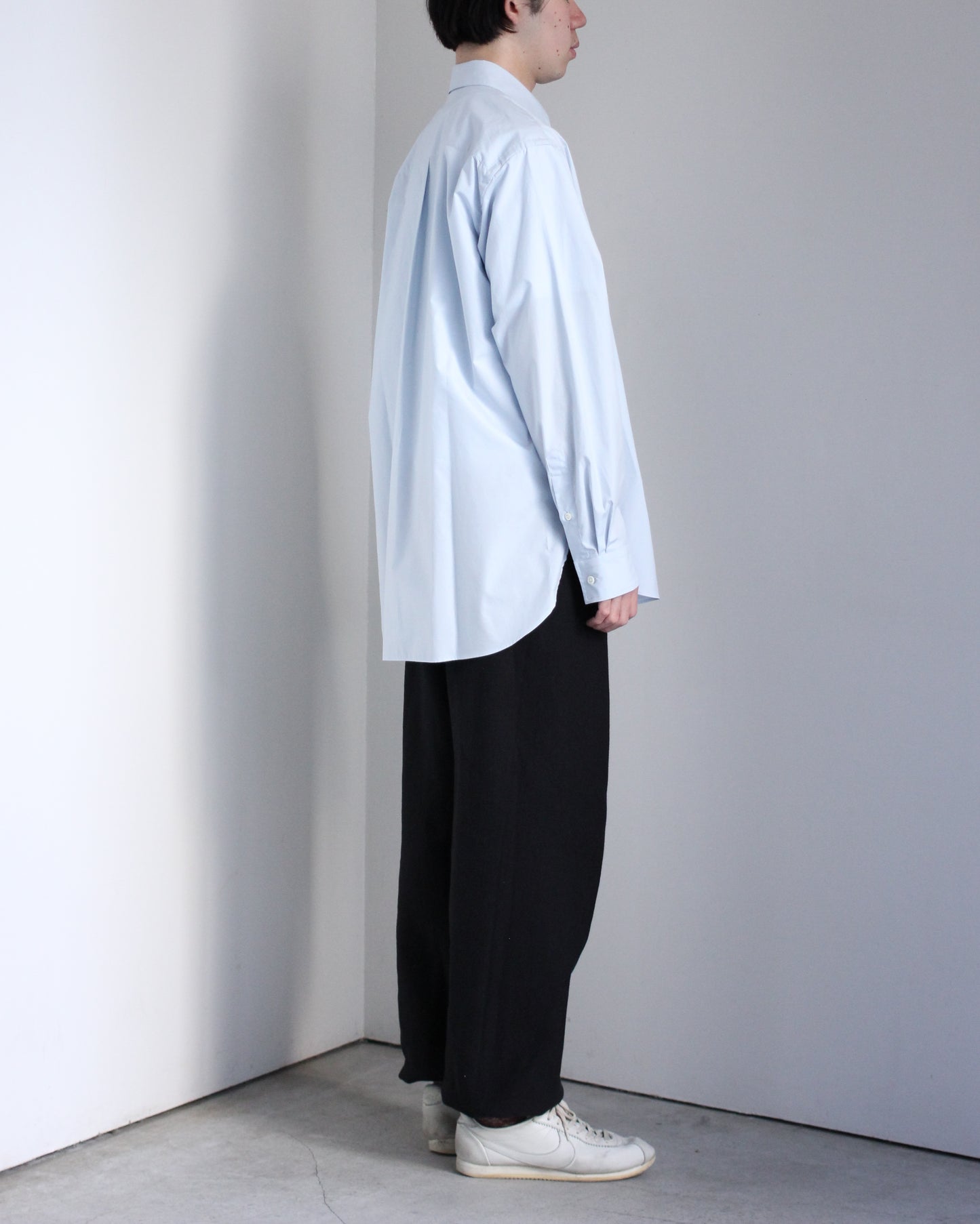 ssstein/Oversized Regular Collar Shirts"OFF BLUE"