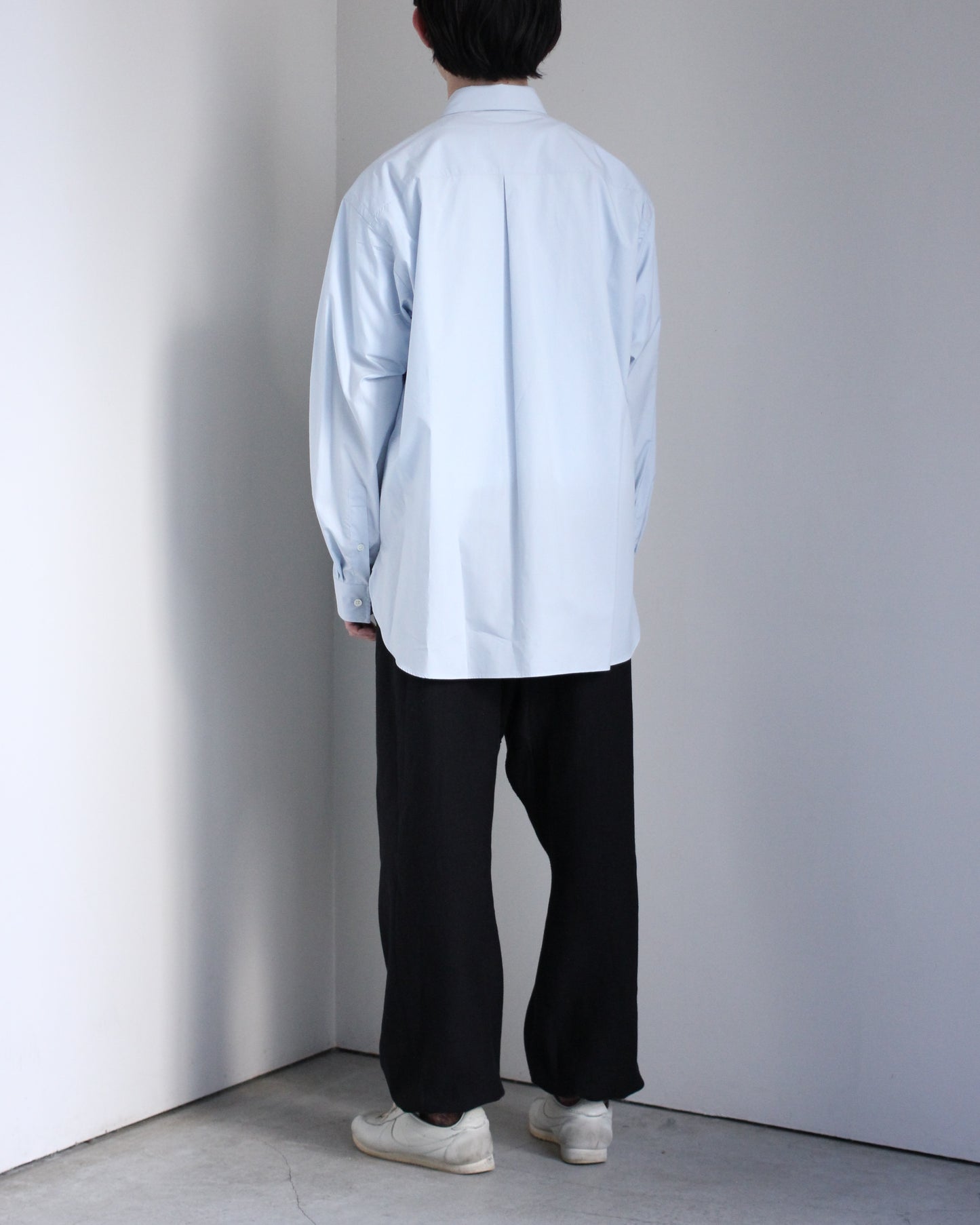 ssstein/Oversized Regular Collar Shirts"OFF BLUE"