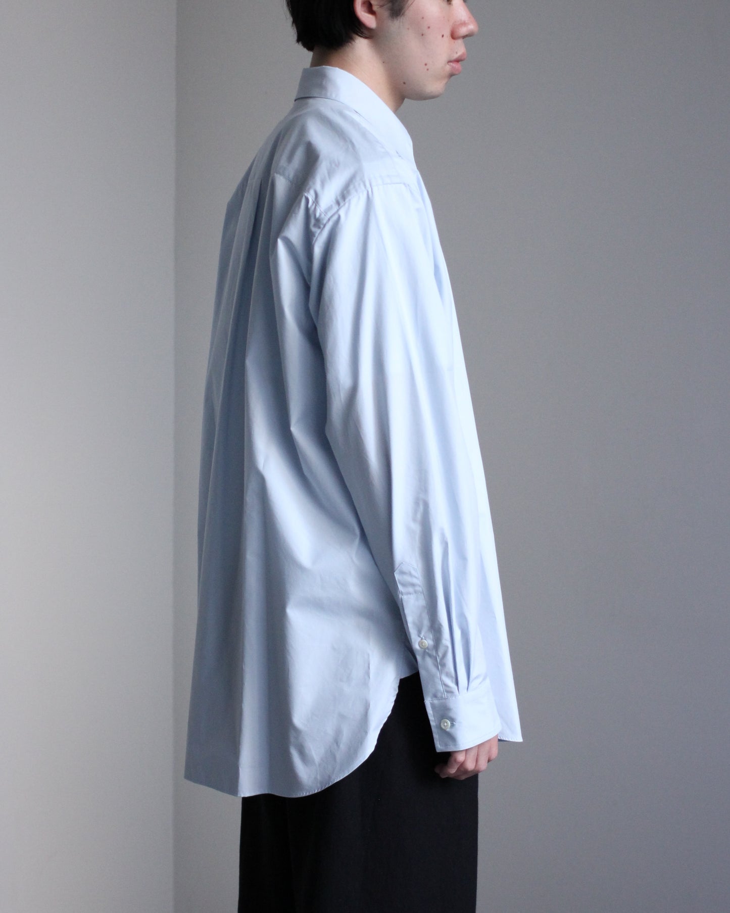 ssstein/Oversized Regular Collar Shirts"OFF BLUE"