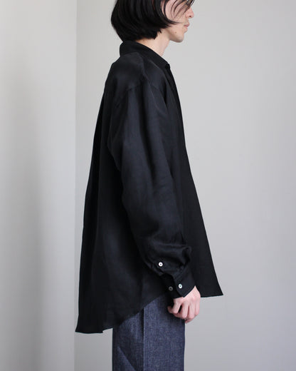 ssstein/Vis/Li Twill Oversized Skipper Shirts"BLACK"