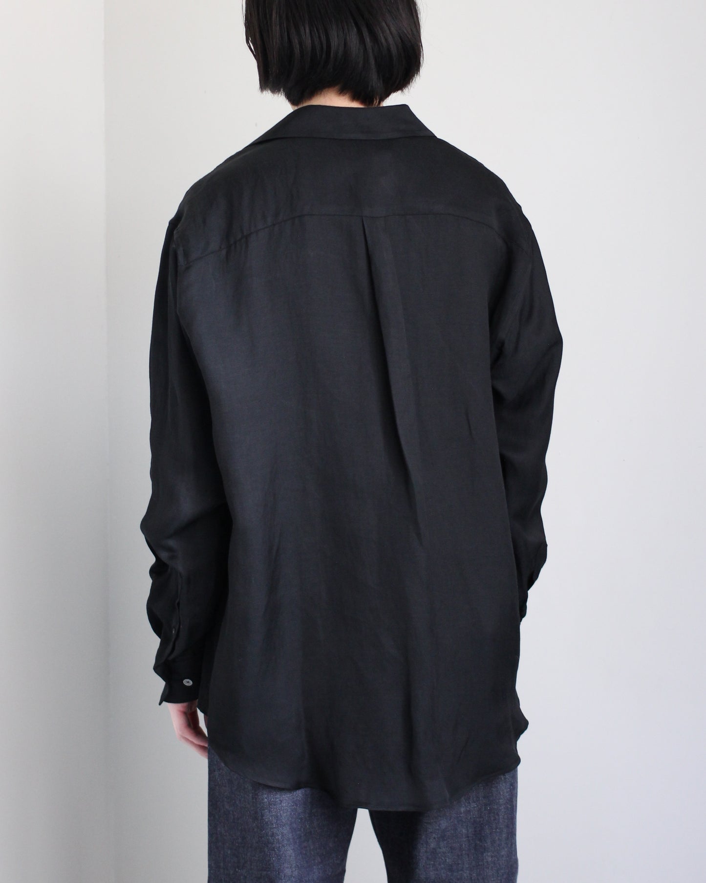 ssstein/Vis/Li Twill Oversized Skipper Shirts"BLACK"