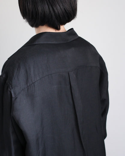 ssstein/Vis/Li Twill Oversized Skipper Shirts"BLACK"