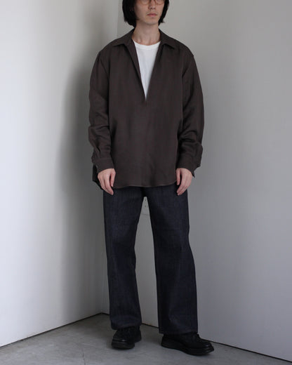 ssstein/Vis/Li Twill Oversized Skipper Shirts"KHAKI"