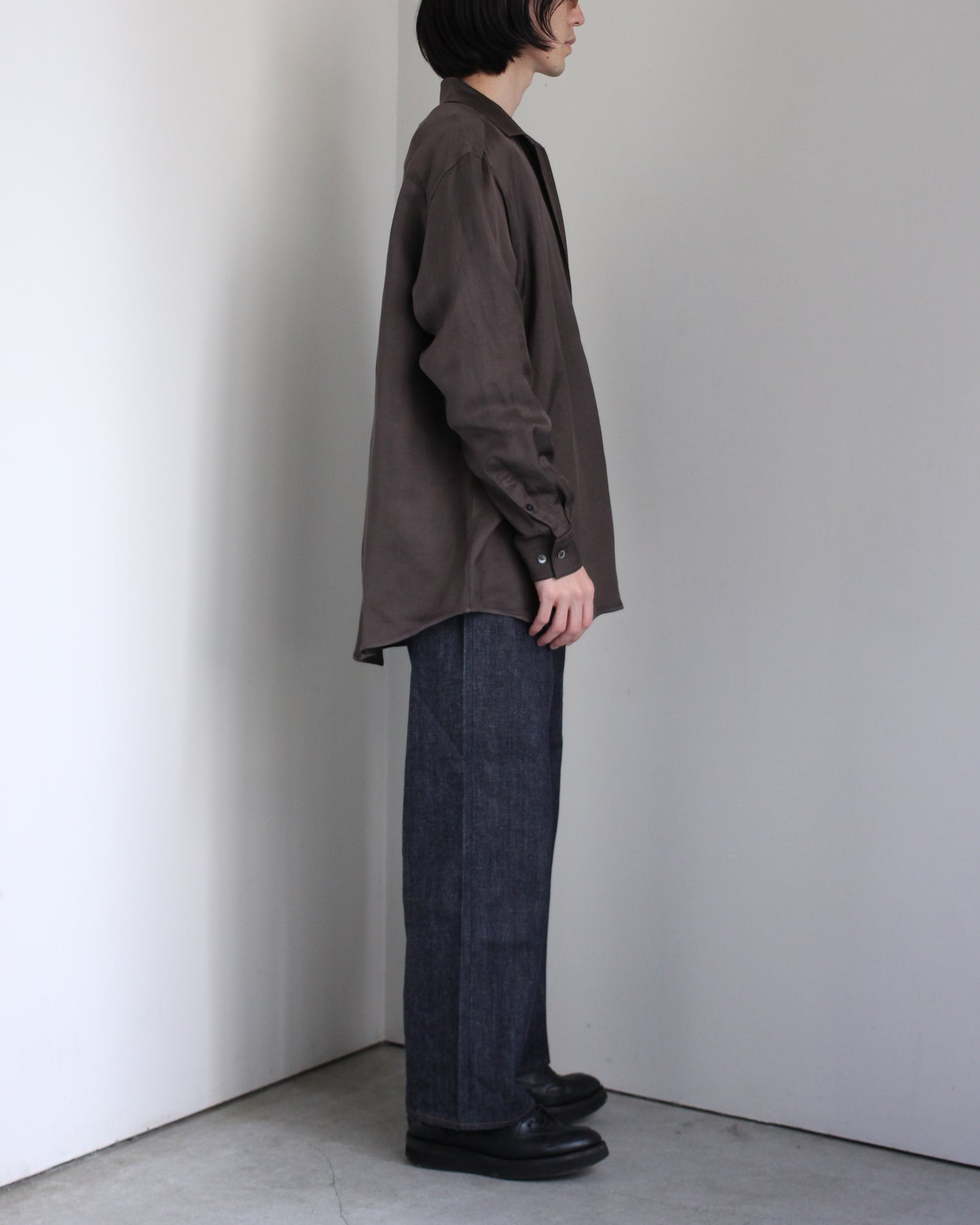 ssstein/Vis/Li Twill Oversized Skipper Shirts"KHAKI"