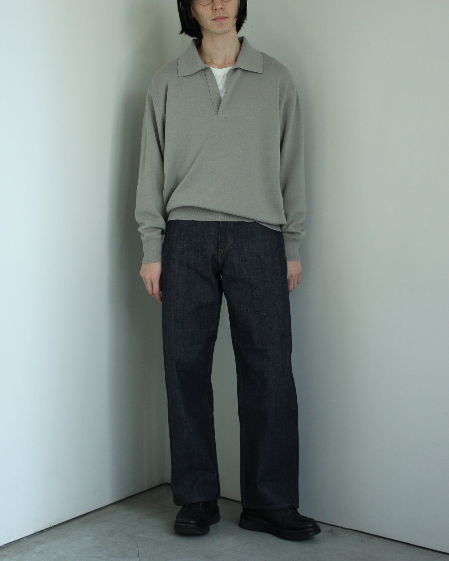 ssstein/Cotton Cashmere Knit Skipper LS"TAUPE"